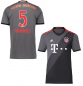 Preview: Adidas FC Bayern Munich jersey 5 Mats Hummels 2016/17 3rd away grey/black men's L