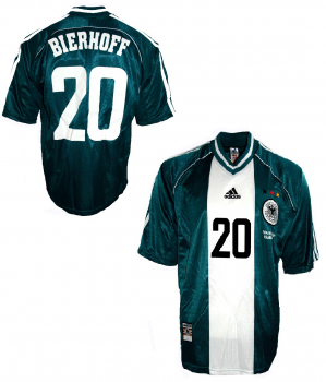 Adidas Germany jersey 20 Oliver Bierhoff World Cup 1998 Match worn green men's L or XXL