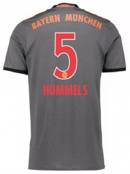 Adidas FC Bayern Munich jersey 5 Mats Hummels 2016/17 3rd away grey/black men's L