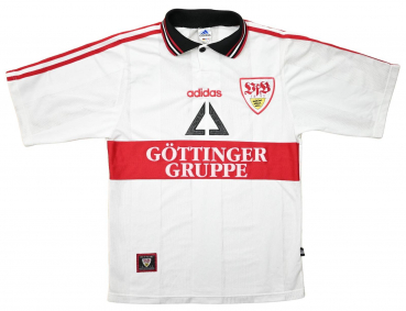 Adidas VfB Stuttgart jersey 10 krassimir Balakov 1997/98 Göttinger Gruppe  white home men's XS = 164 cm