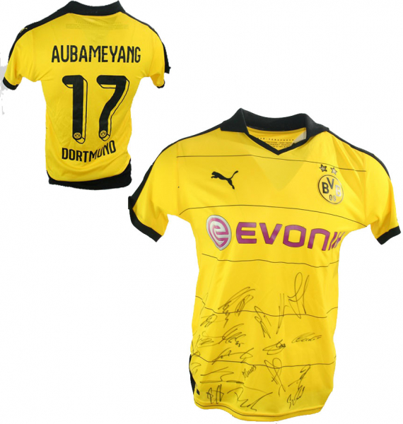 Puma Borussia Dortmund jersey 17 Pierre-Emerick Aubameyang 2015/16 home new team signed BVB men's M