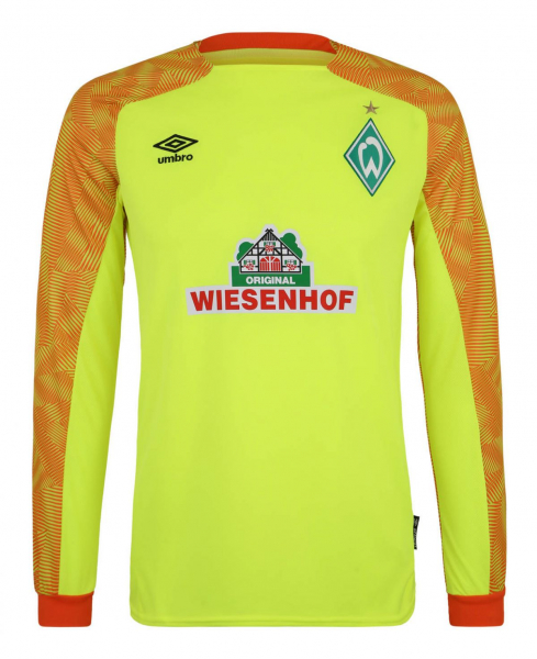 Umbro SV Werder Bremen Torwart-Trikot mit Hose 2018/19 gelb Wiesenhof Herren L