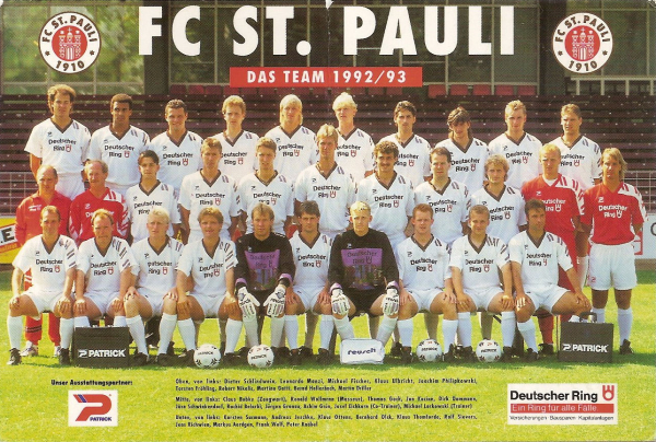 Patrick FC St. Pauli jersey 7 Leonardo Manzi 1992/93 Deutscher Ring New home men's XL or XXL/2XL