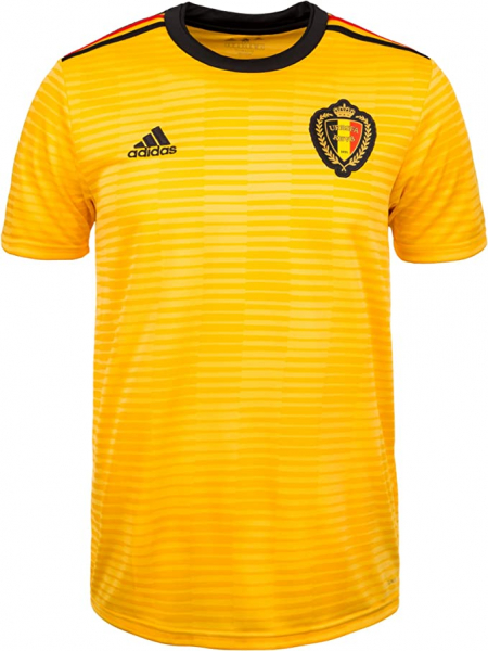 Adidas Belgien Trikot WM 2018 kurzarm Auswärtstrikot gold schwarz rot away Herren M