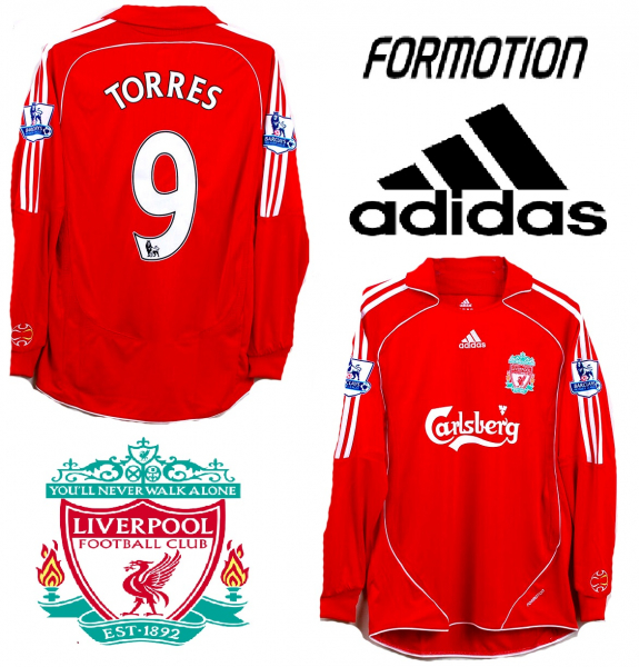 Adidas FC Liverpool Trikot 9 Fernando Torres 2007/08 Matchworn Formotion Langarm Herren XL