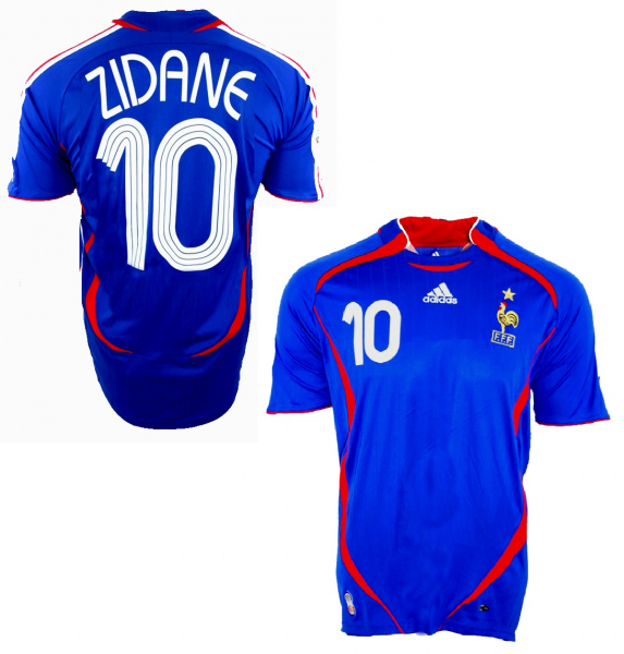 Adidas France jersey 10 Zinedine Zidane World cup 2006 home blue men's S (B-stock)