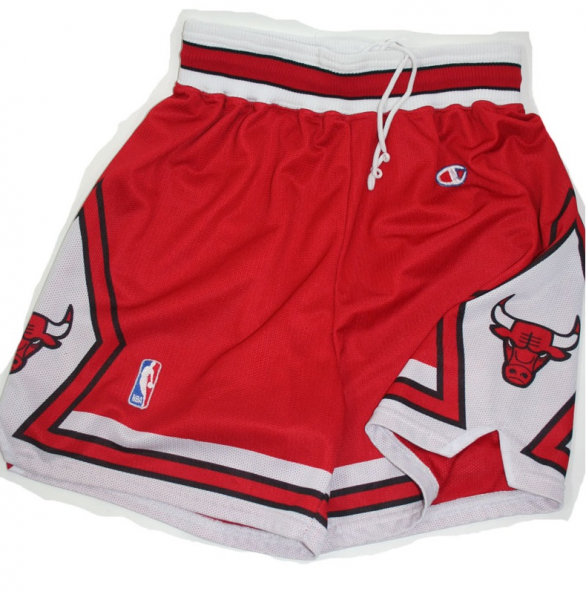 Champion Chicago Bulls Hose Shorts Rot Rodman Pippen Michael Air Jordan Herren XL und 2XL/XXL