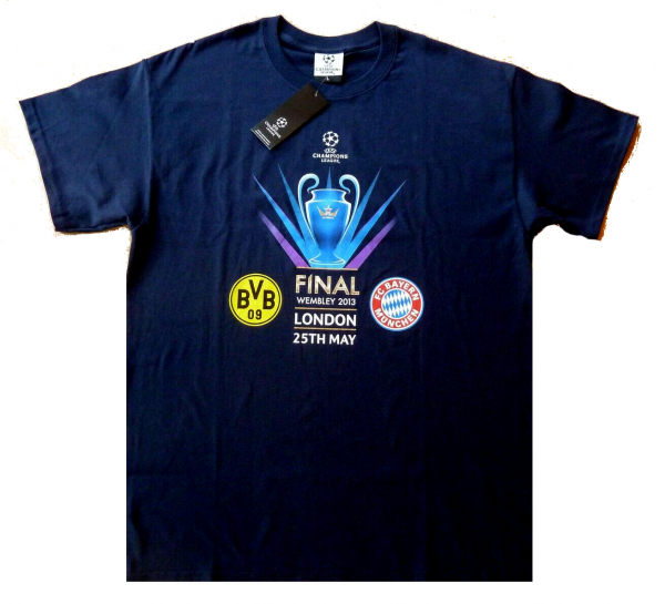 FC Bayern München T-shirt 2013 Dortmund vs Bayern in Wembley 25 th may Marine Blau Herren M