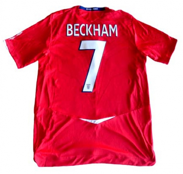 Umbro England Trikot 7 David Beckham Euro 2008 away rot Herren L
